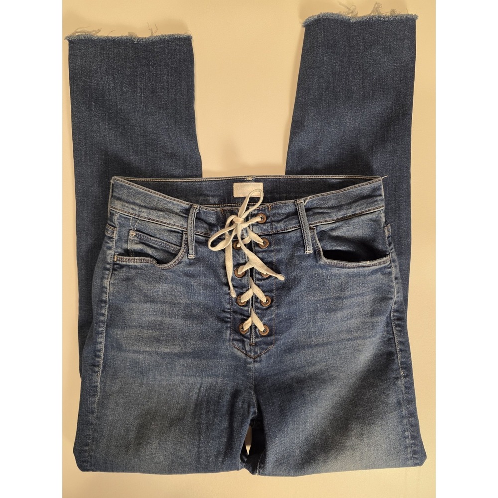 Mother Jeans Size 28 The Lace Up Dazzler Ankle Jeans Women's Medium‎ Wash